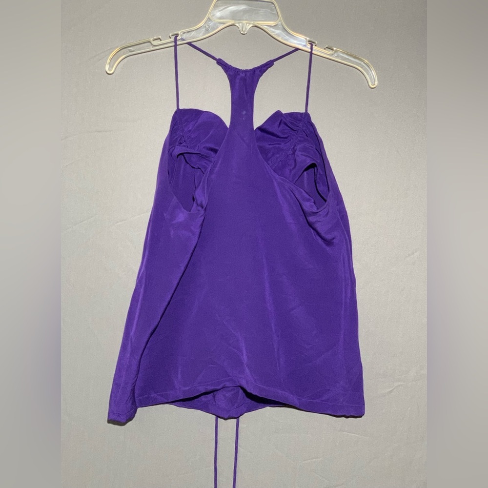 Alexander Wang size 2 100% silk designer purple tank top - Picture 4 of 7